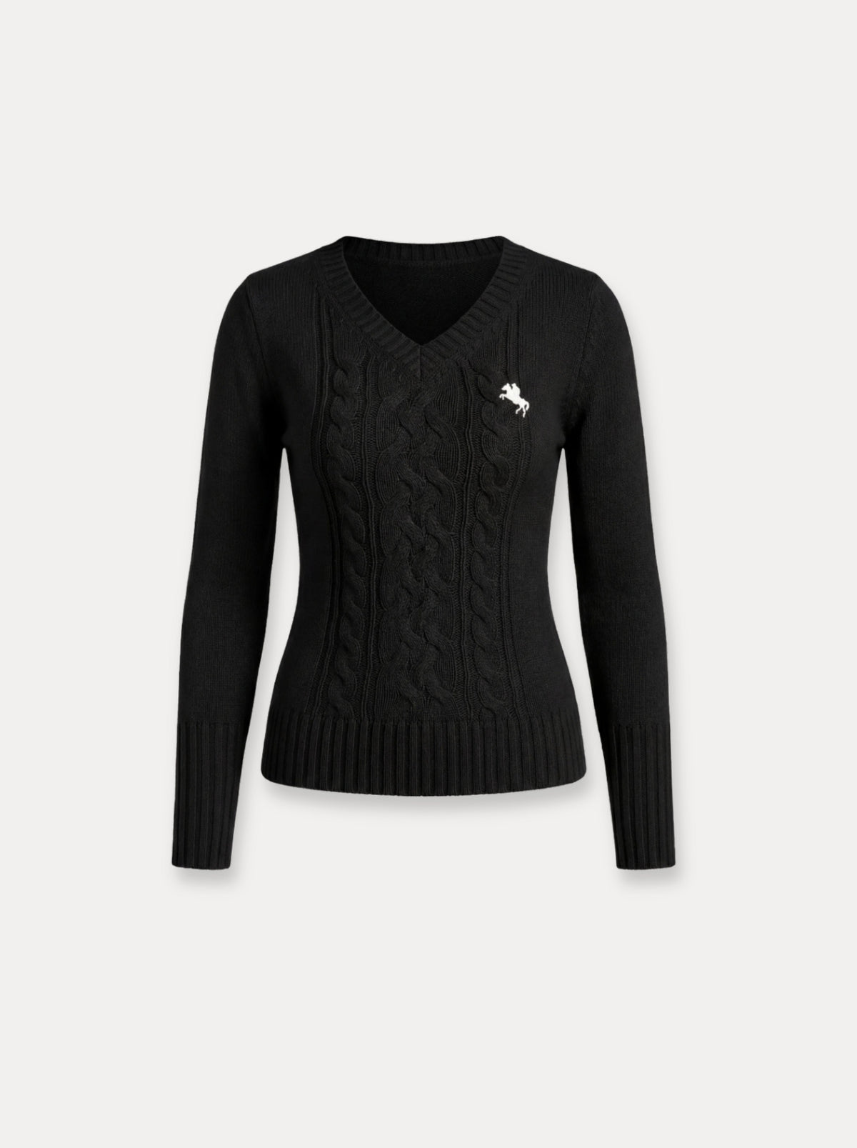 Cable Knit V-Neck Sweater