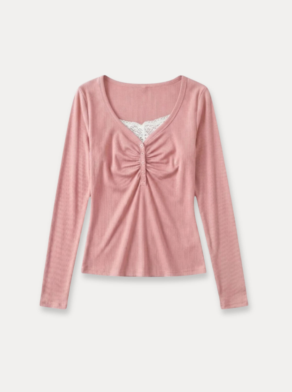 Ruched Henley Top