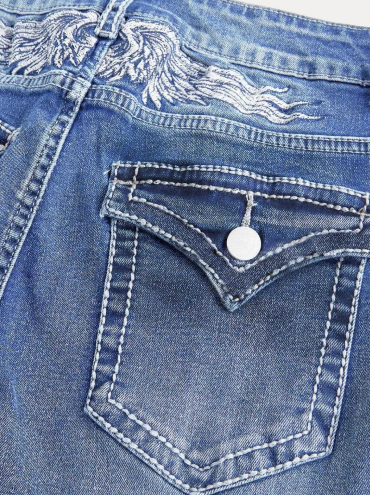 Zerrissene Straight Leg-Jeans