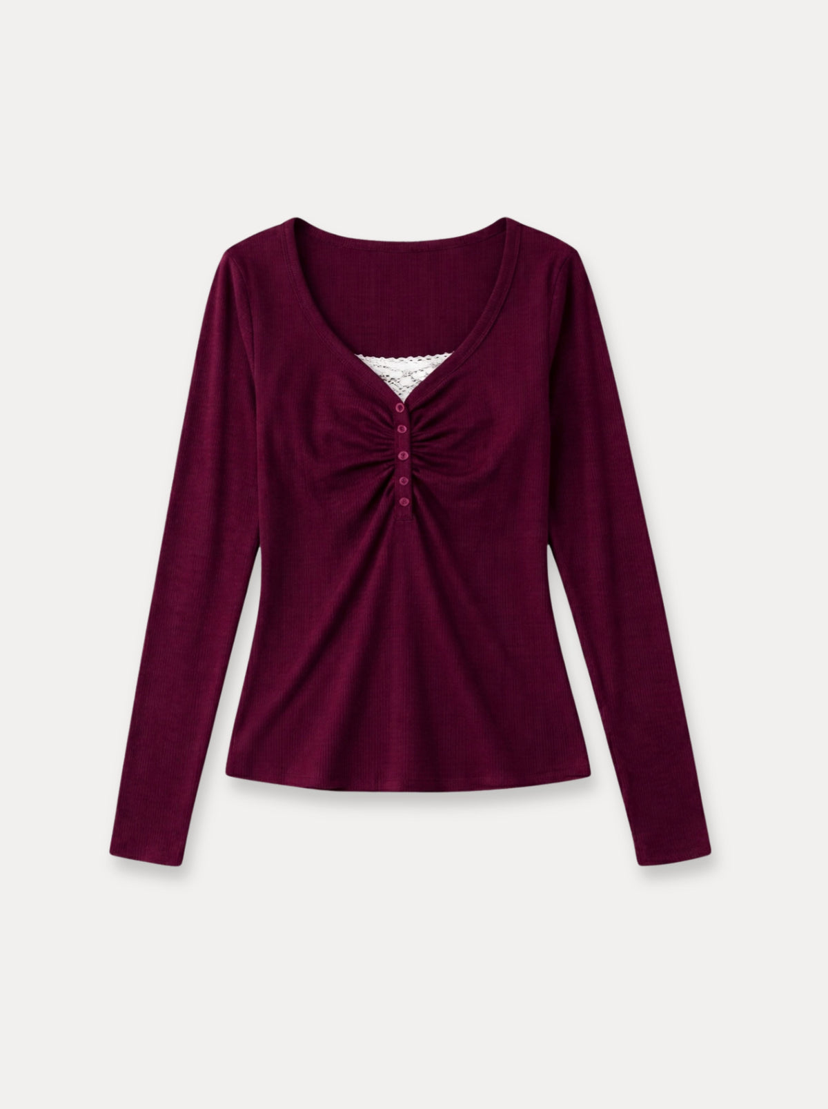 Ruched Henley Top