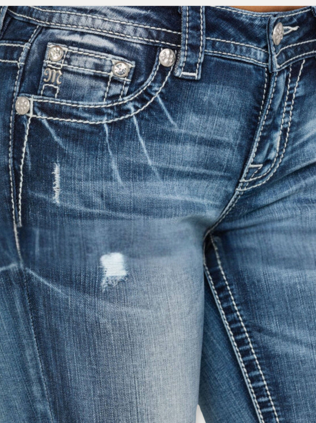 Zerrissene Straight Leg-Jeans