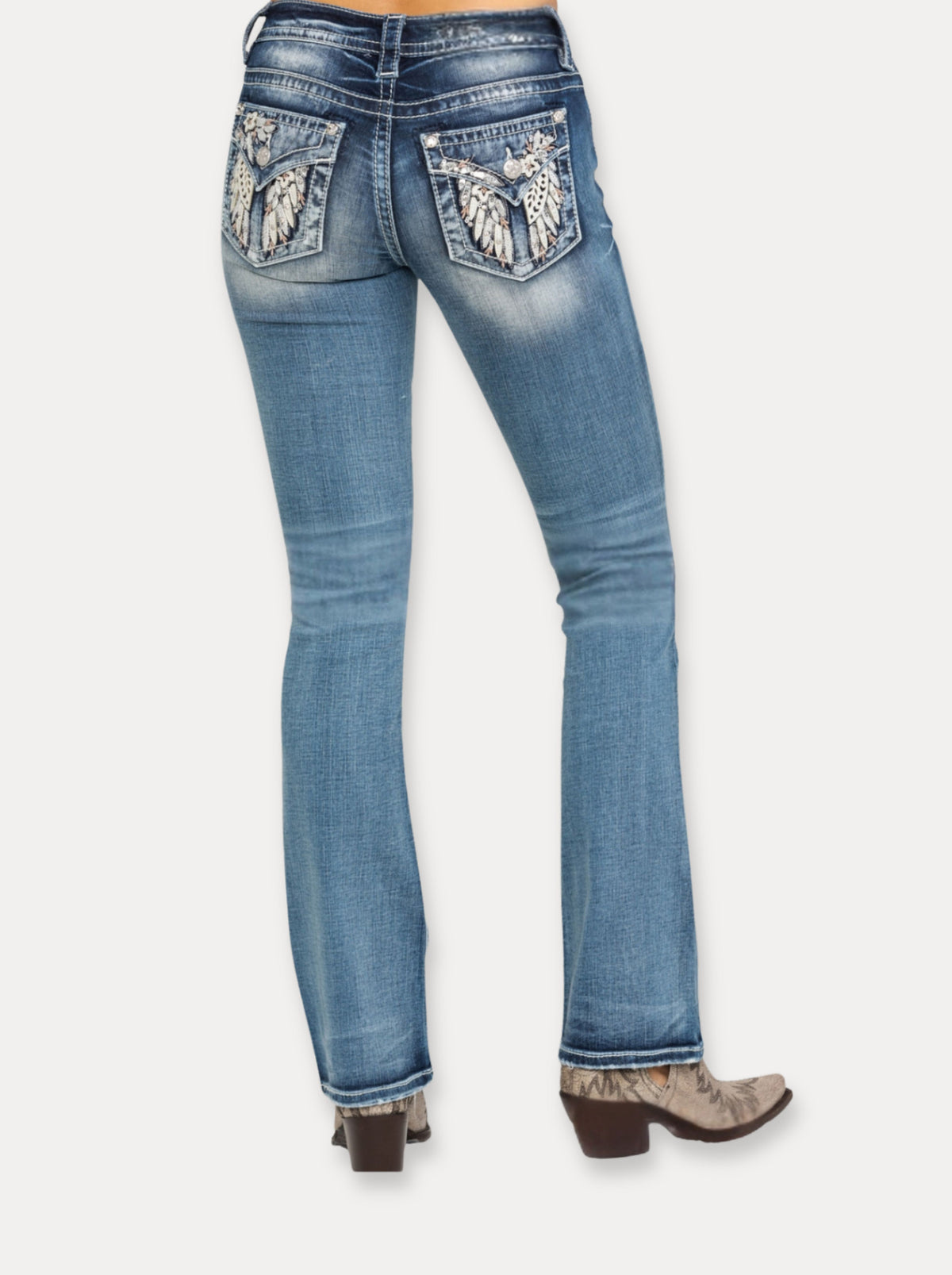Zerrissene Straight Leg-Jeans