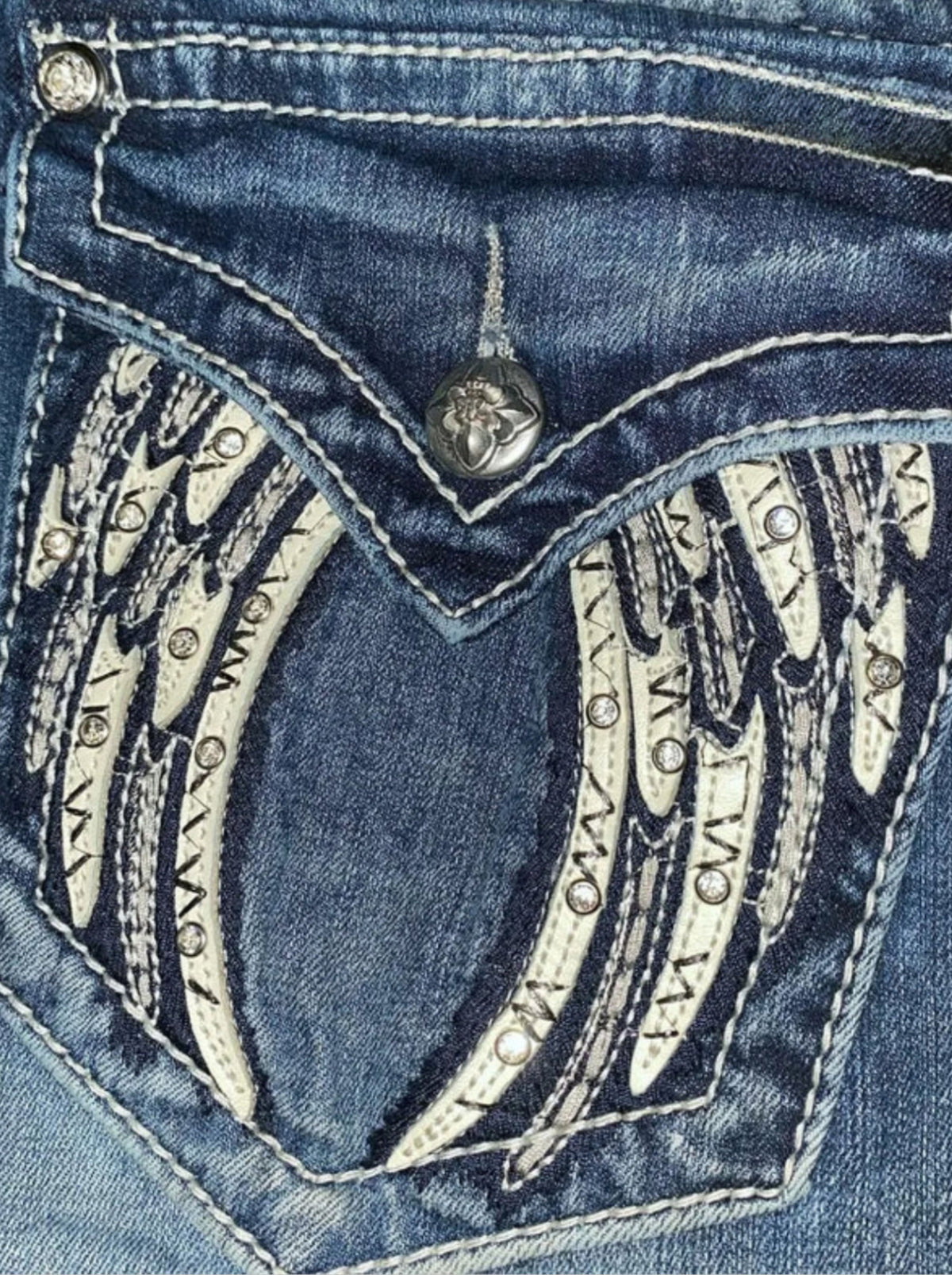 Zerrissene Straight Leg-Jeans