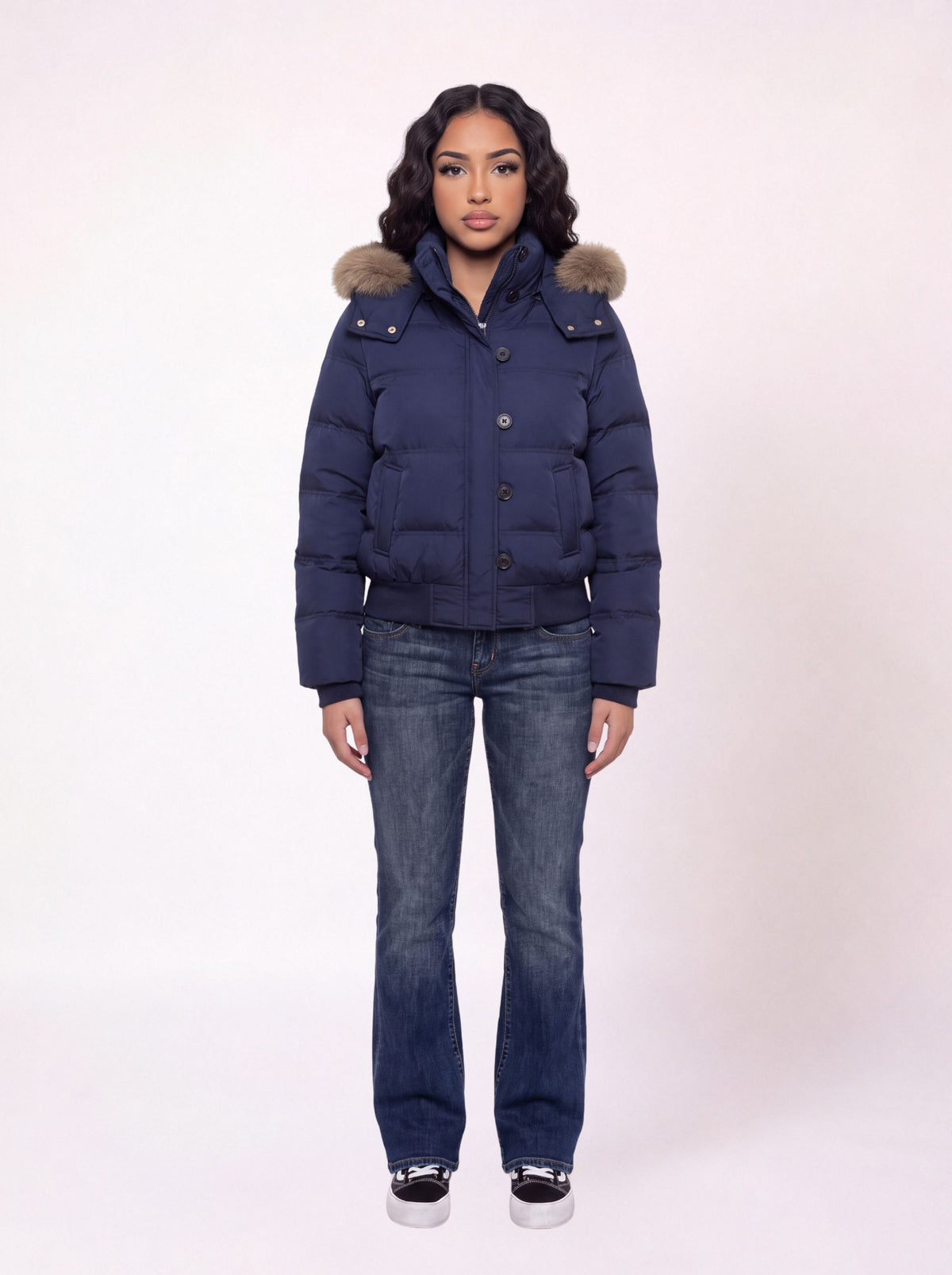 Fur Collar Short Parka