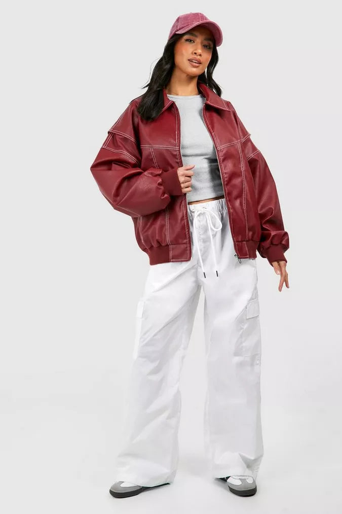 Blouson aviateur viral en similicuir