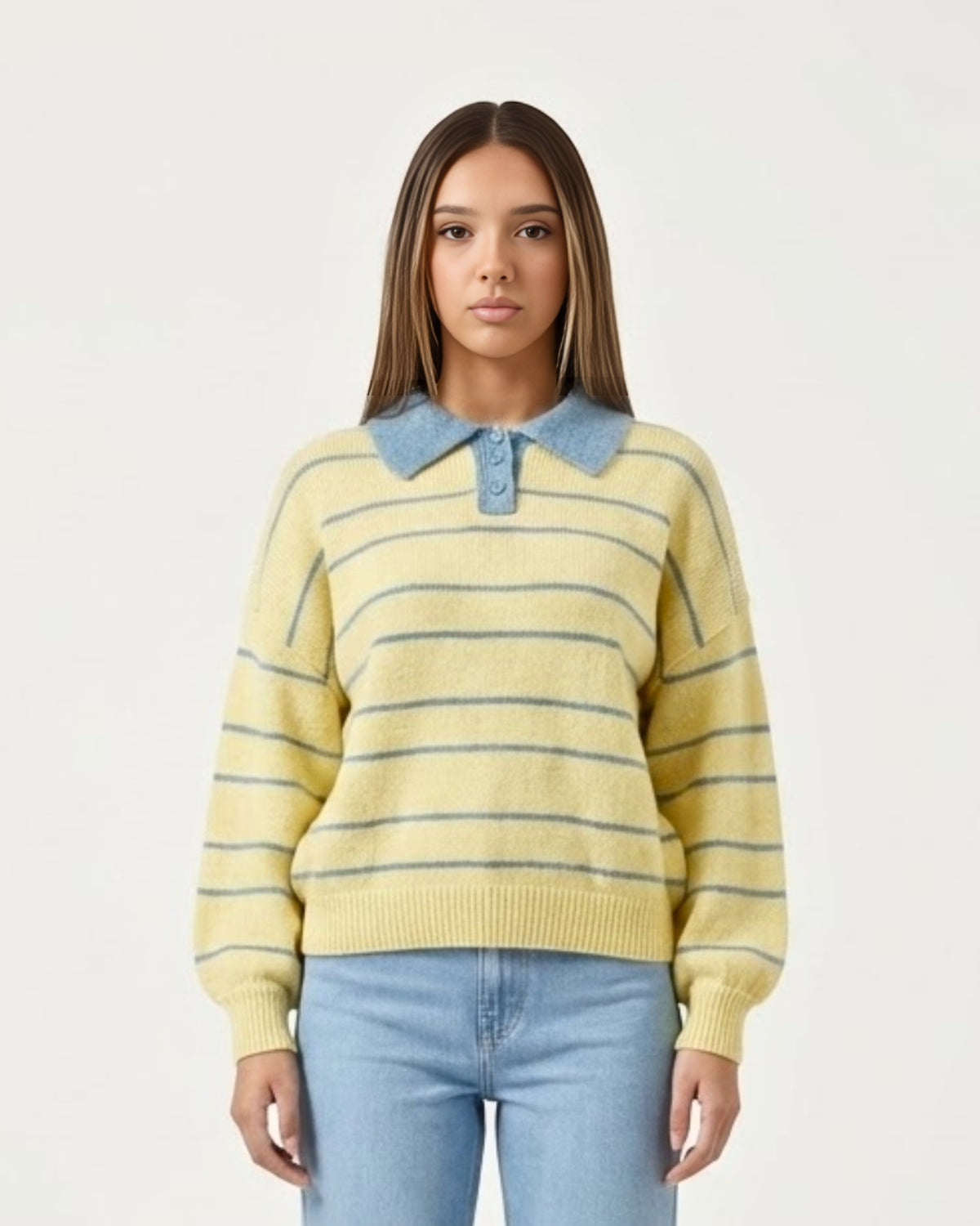 Lemon Polo Knit Sweater
